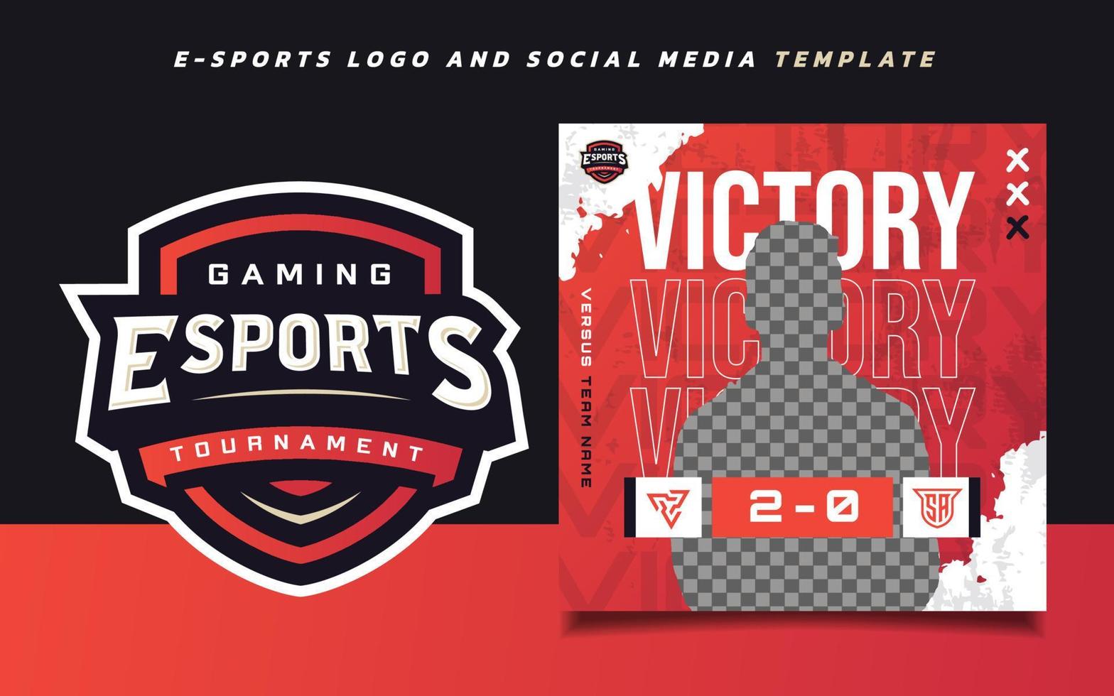 plantilla de banner de juegos de deportes electrónicos del día del juego para redes sociales con logotipo de torneo vector