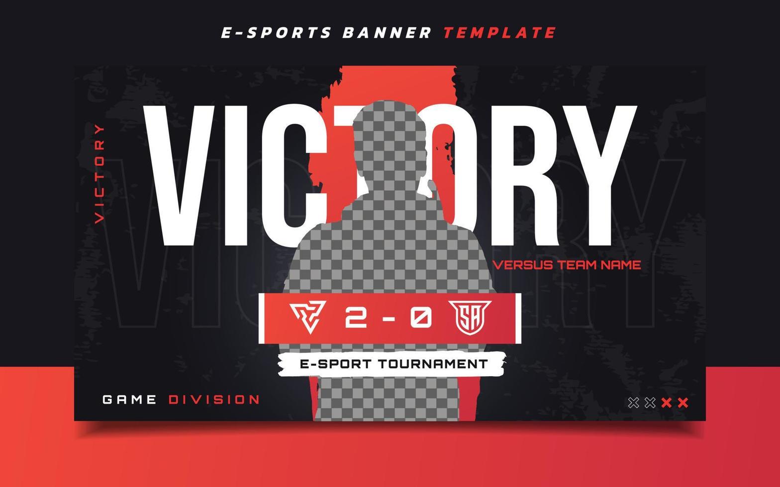 plantilla de banner de juegos de victoria versus e-sports para redes sociales vector