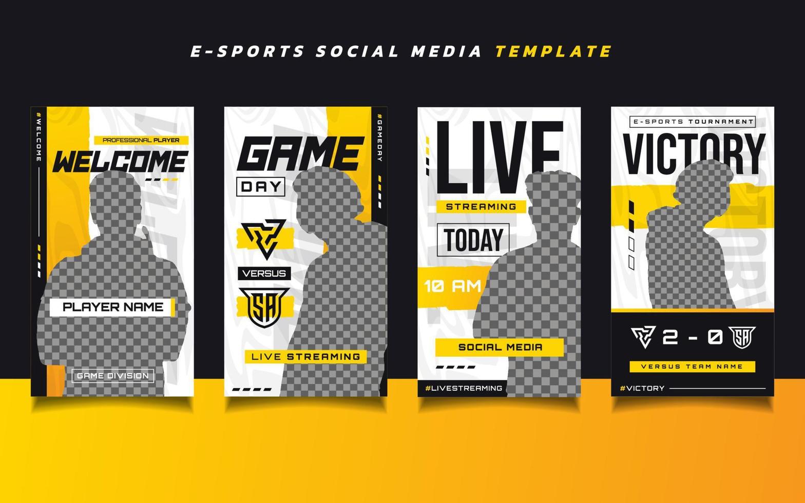 Set of E-sports Gaming Social Media Post or Story Design Template vector