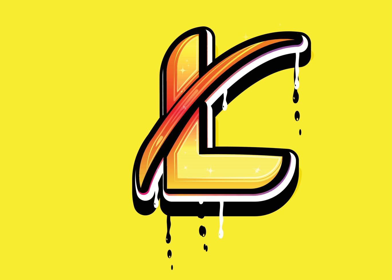 vector de logotipo de swash de letra l