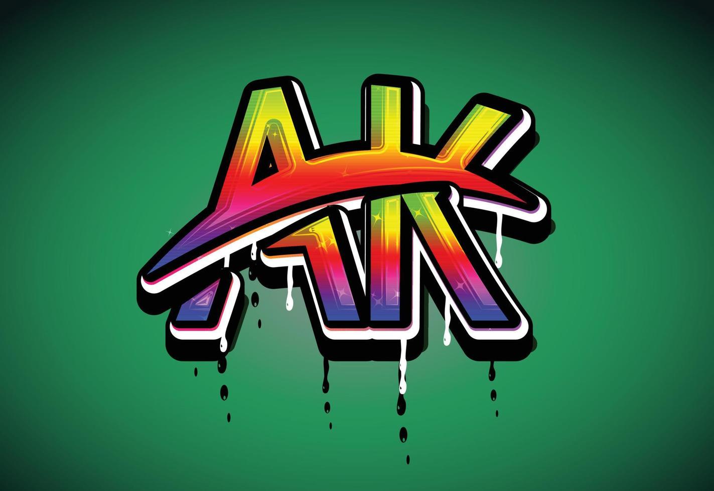 AK Letter Swash logo vector