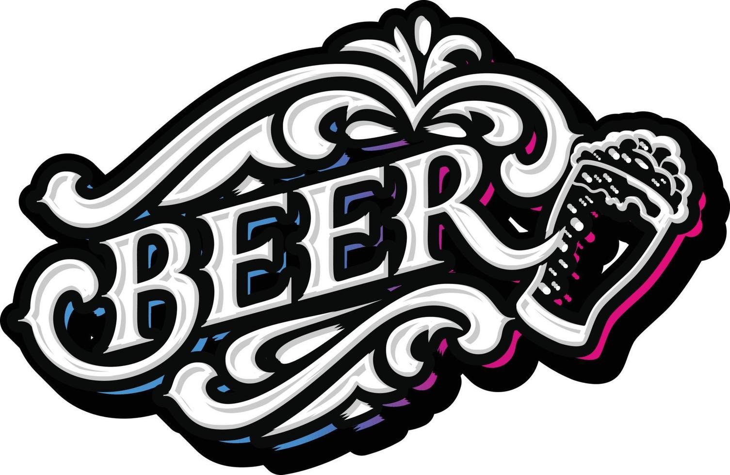 Beer Lettering Typography Vector