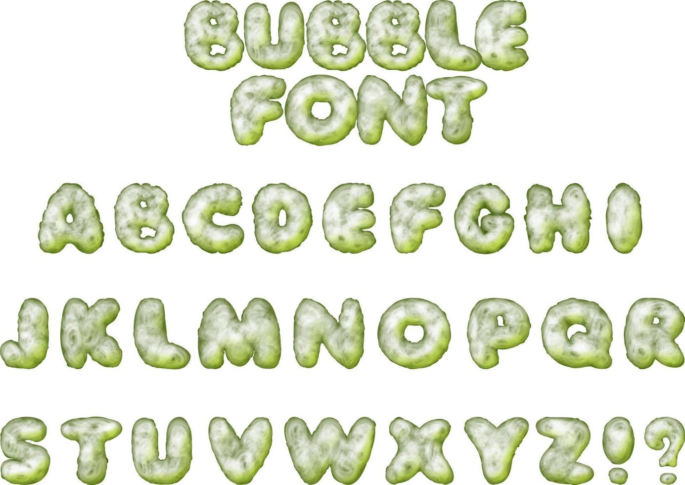 Bubble font alphabets vector