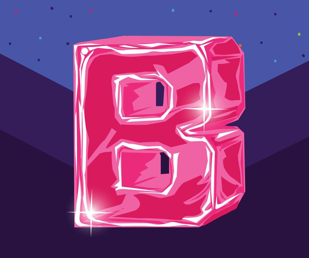 vector de alfabeto rosa 3d b