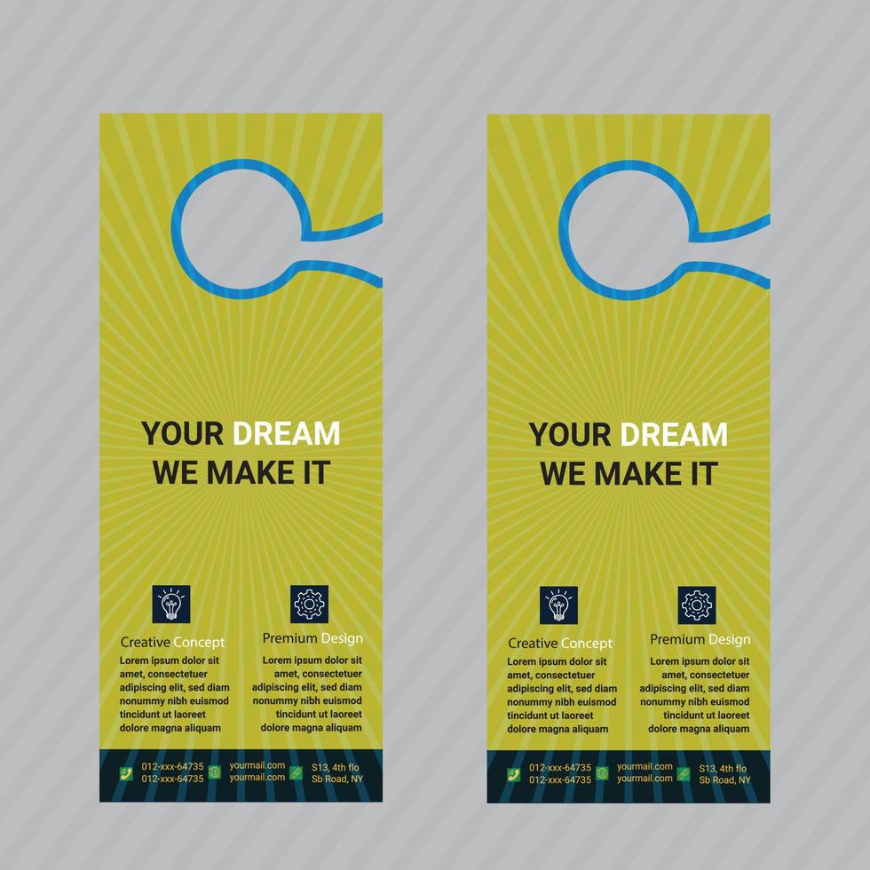 Door hanger design , hanger template, Vector hanger