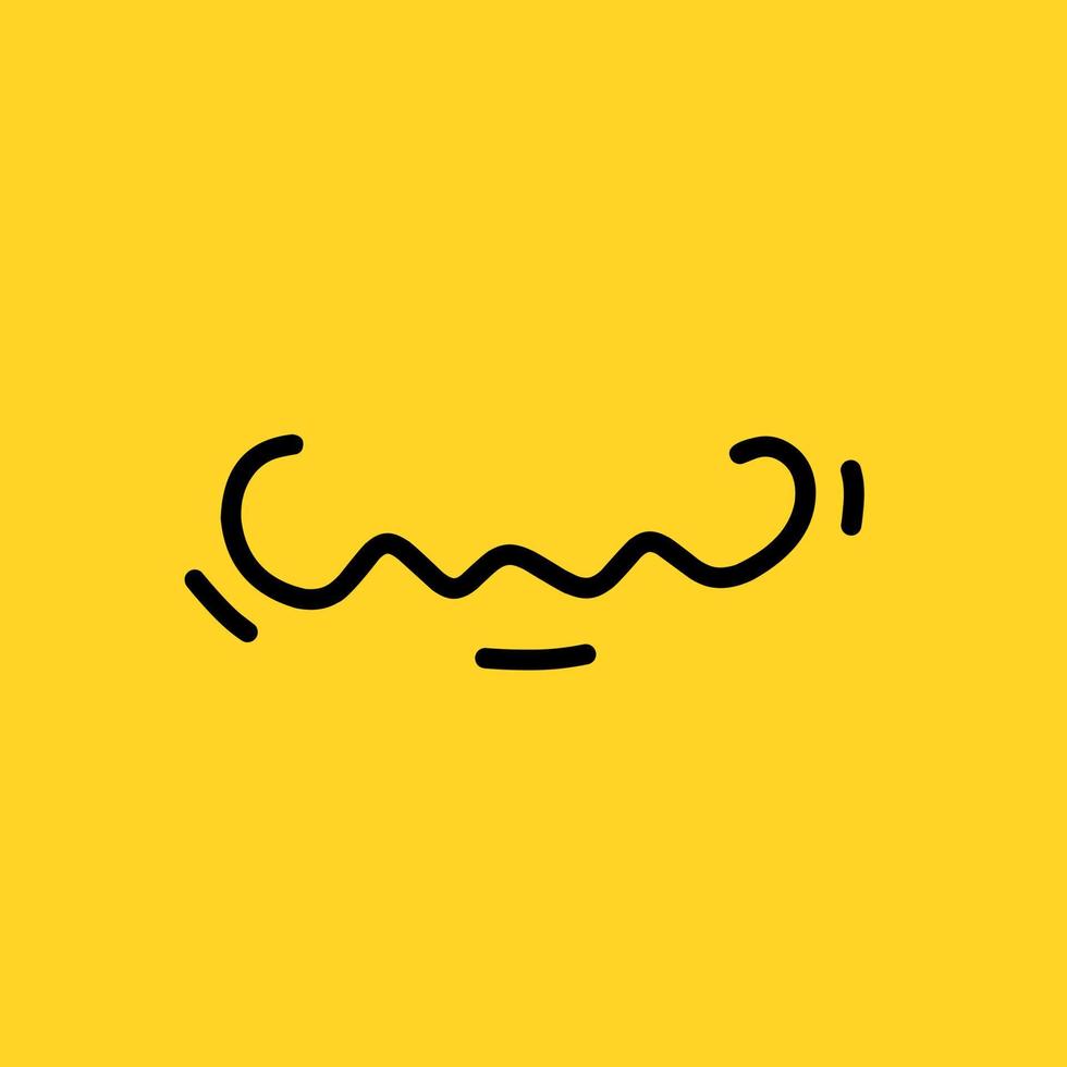 Vector mouth expression on yellow background