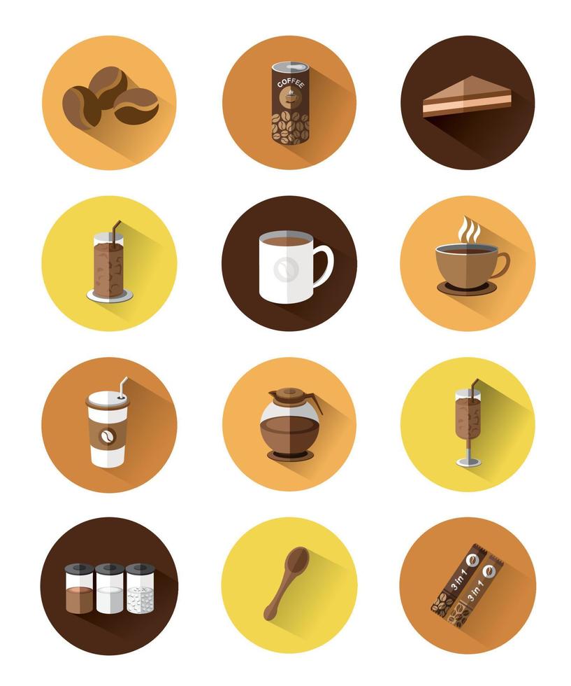 ilustración 0f conjunto de iconos de café vector