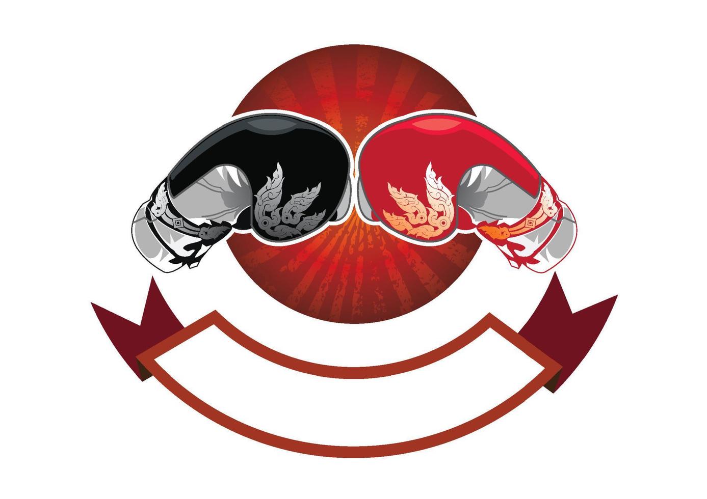 Thai boxing banner vector