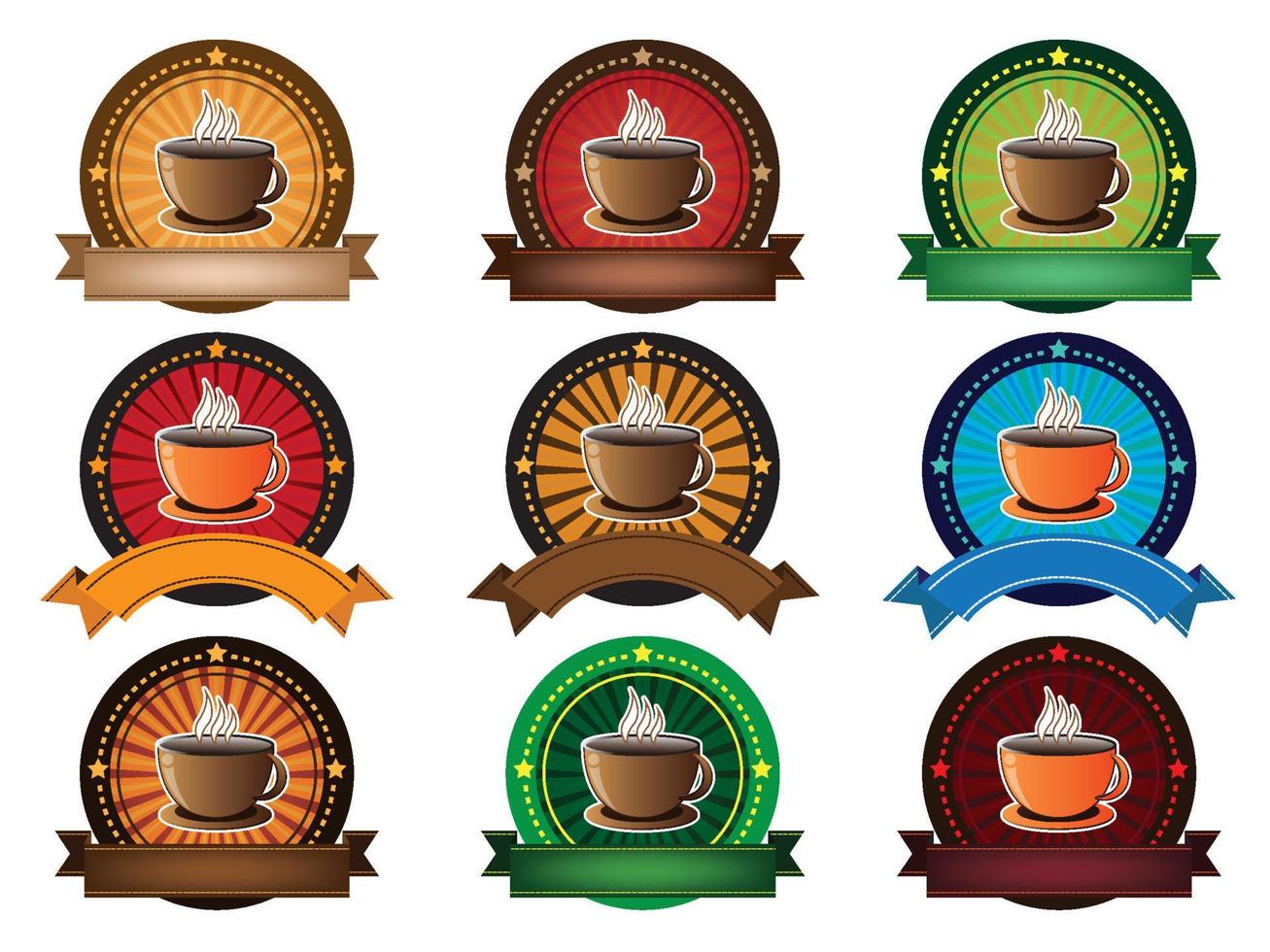 conjunto de banner de taza de café vector