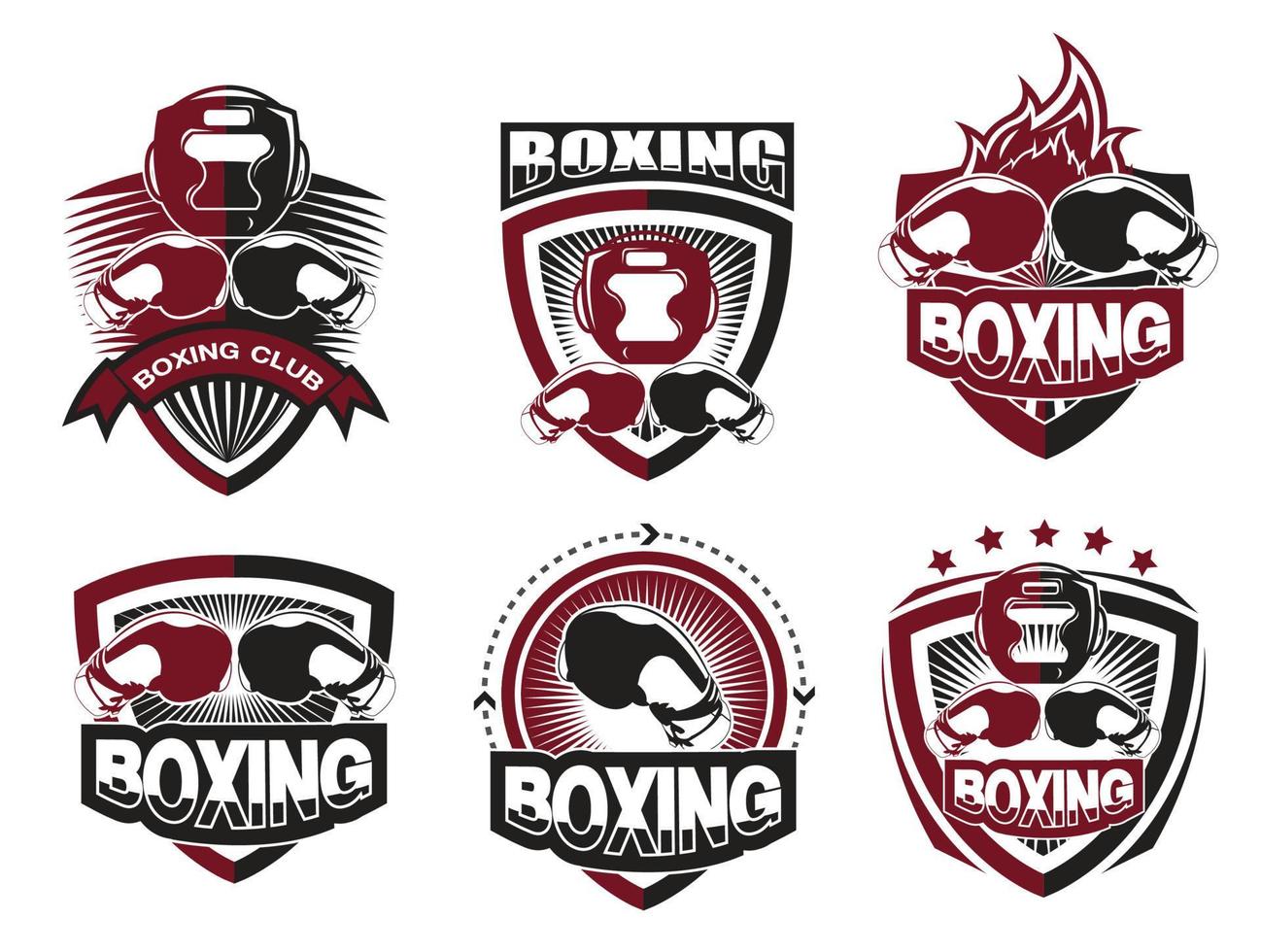 Collection of Boxing Gloves logo set vector