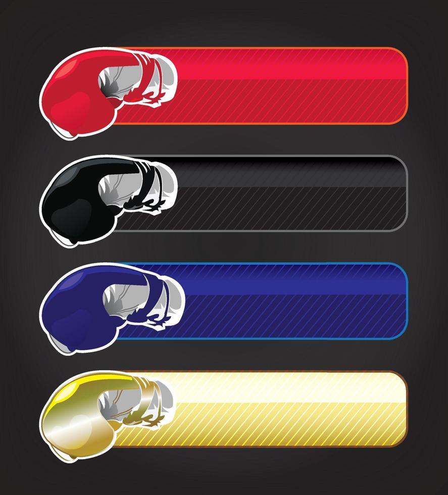 Illustration of Boxing gloves banner set vector