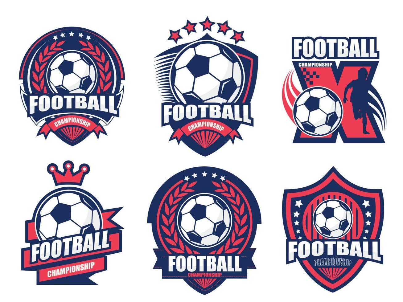 Illustration of modern football logo set vector