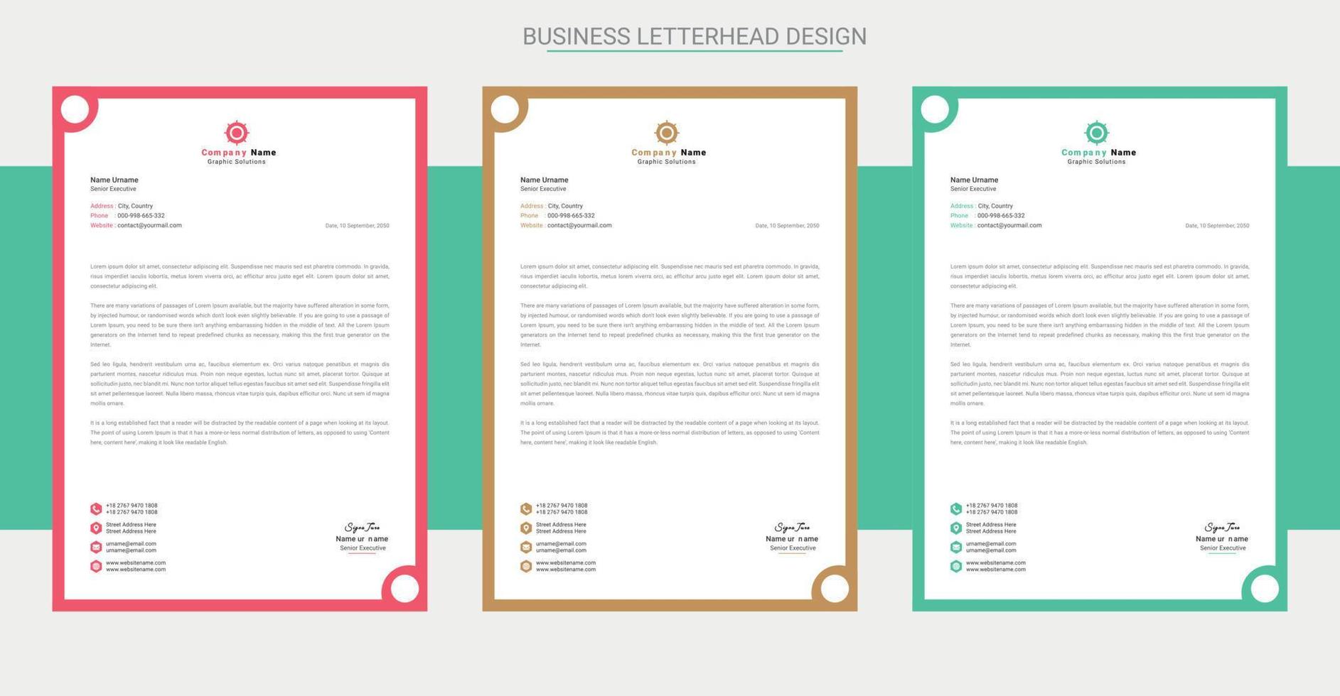 Creative a4 business letterhead print-ready design vector