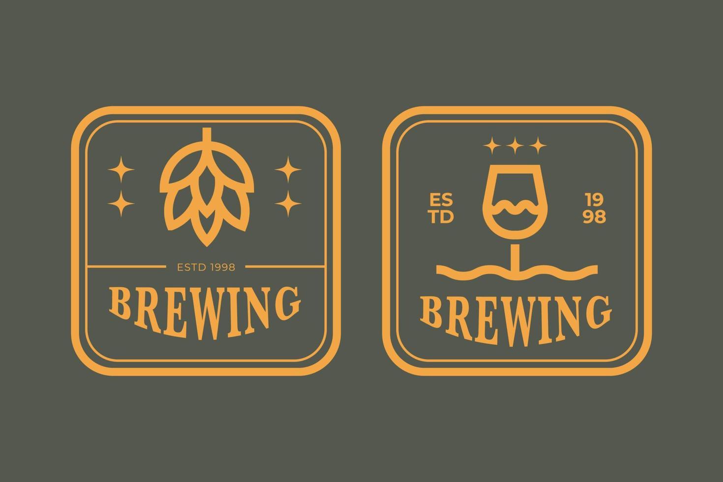 monoline brewing beer logo bundle vector