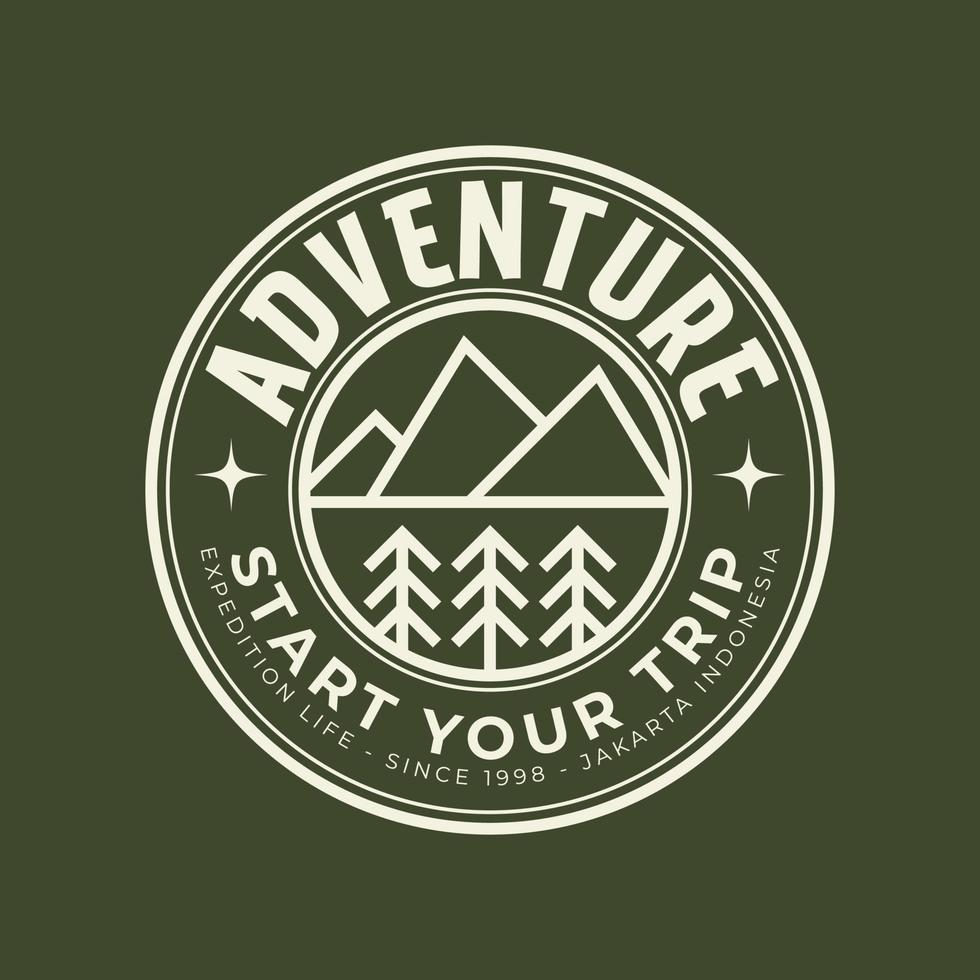 monoline adventure jungle logo vector