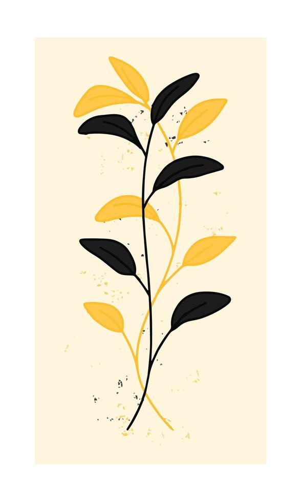 Groovy floral wall decor poster retro vector