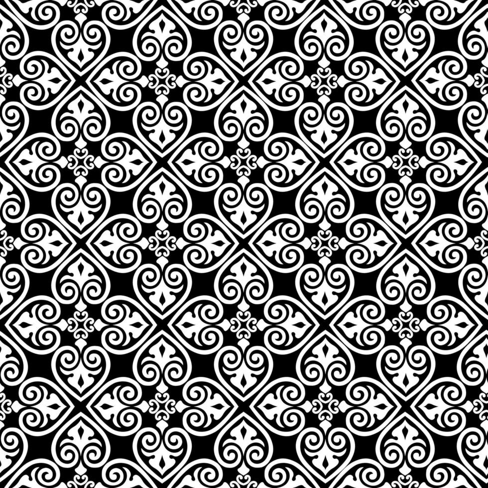 Seamless pattern with floral asian ornament. Abstract ornamental texture. Artistic diagonal flourish tile background in arab orient style vector