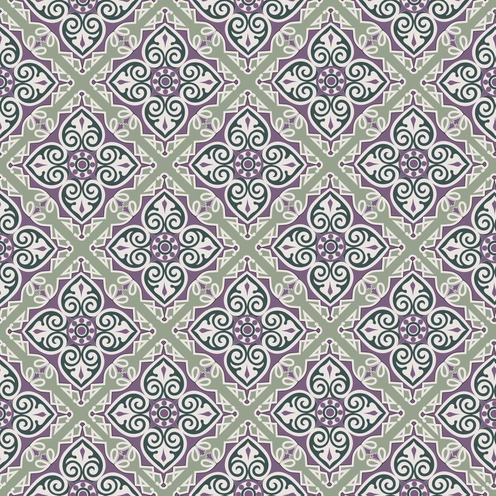 patrón floral abstracto sin fisuras. fondo ornamental floral de mosaico. adorno musulmán en estilo árabe oriental con motivos árabes. bueno para el diseño de fondo de tela, textil, papel tapiz o paquete vector