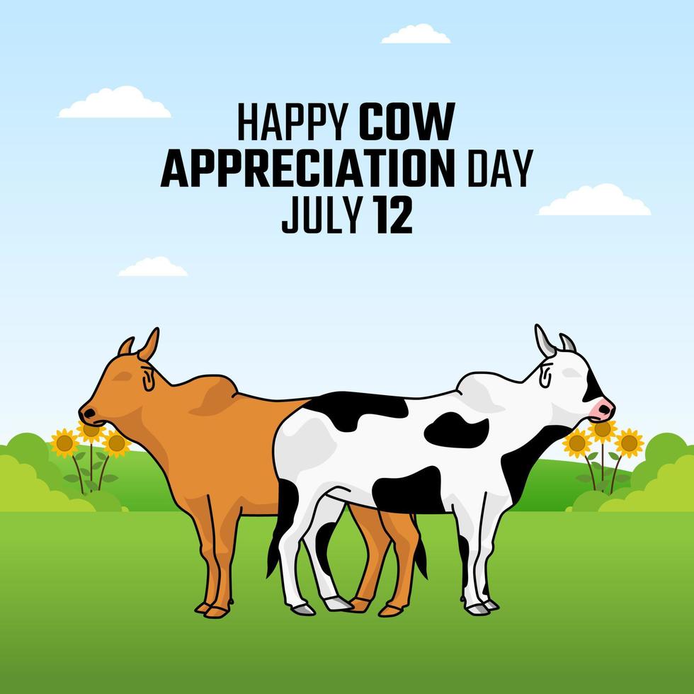 vector graphic of cow appreciation day good for cow appreciation day