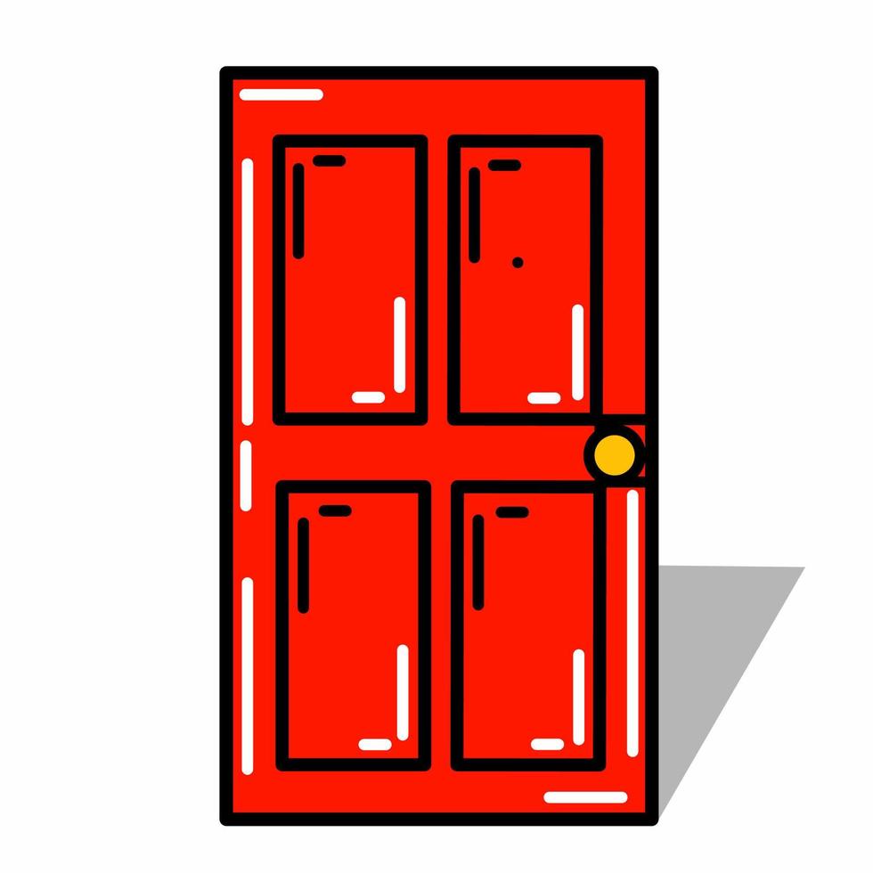 ilustración de una puerta roja. diseño plano de puerta roja. eps vectoriales vector