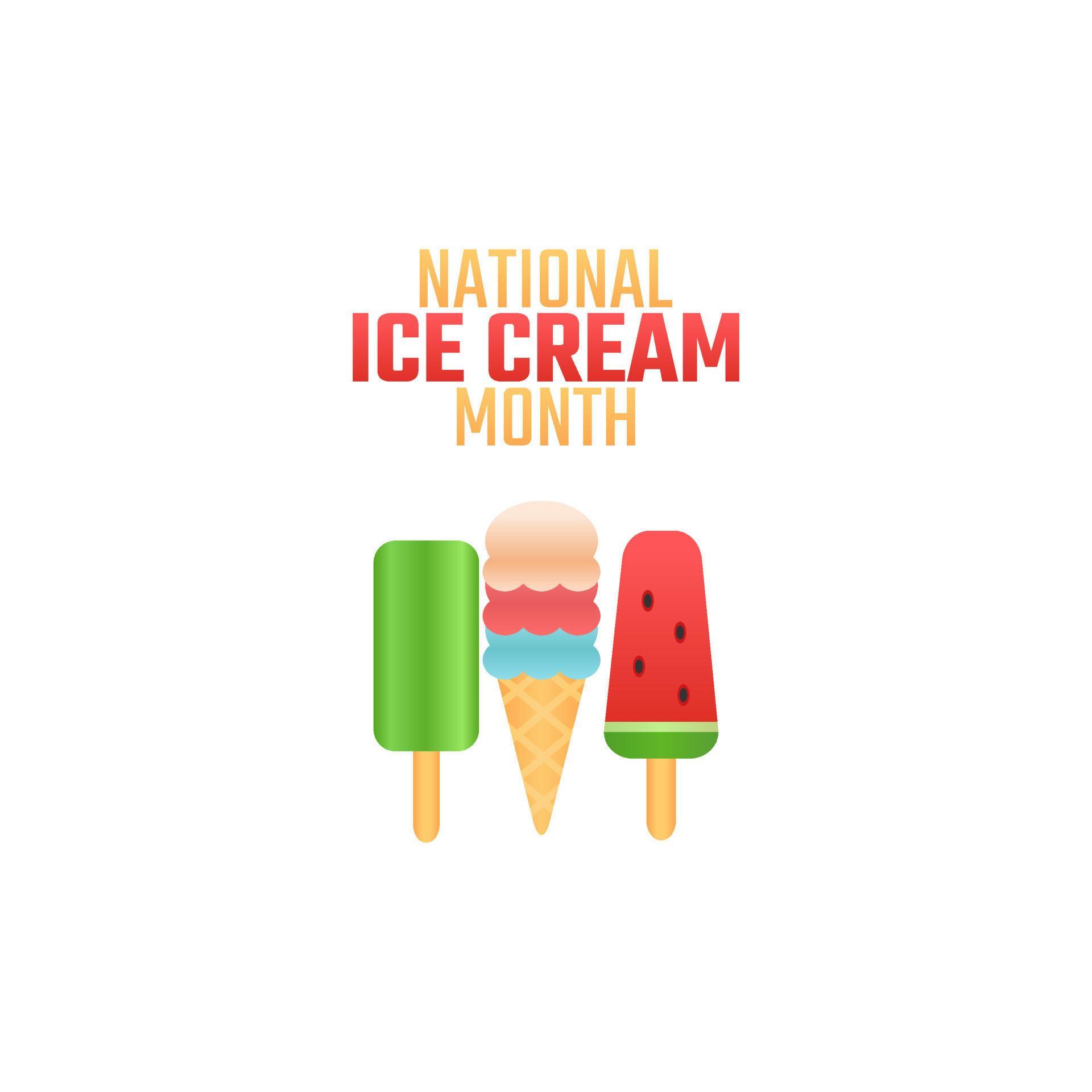 vector graphic of national ice cream month good for national ice cream