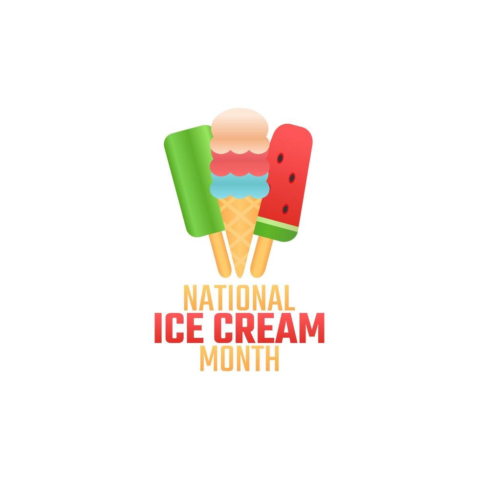 vector graphic of national ice cream month good for national ice cream