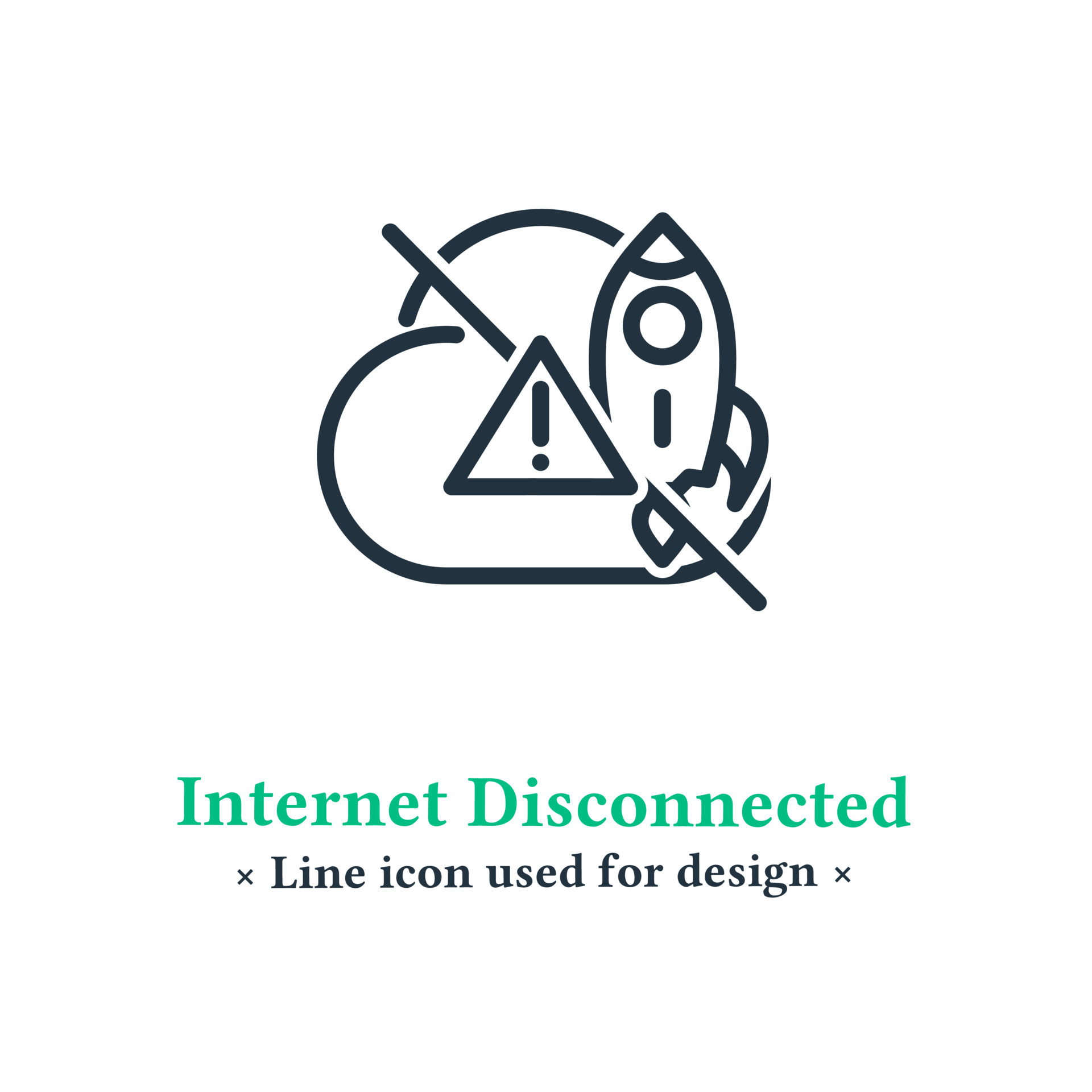 The disconnected network icon isolated on a white background. symbol No signal, interference