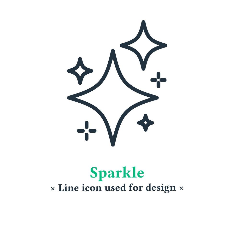 Sparkling icon isolated on a white background. Shining symbol, magic star, twinkling, glow for web and mobile apps. vector