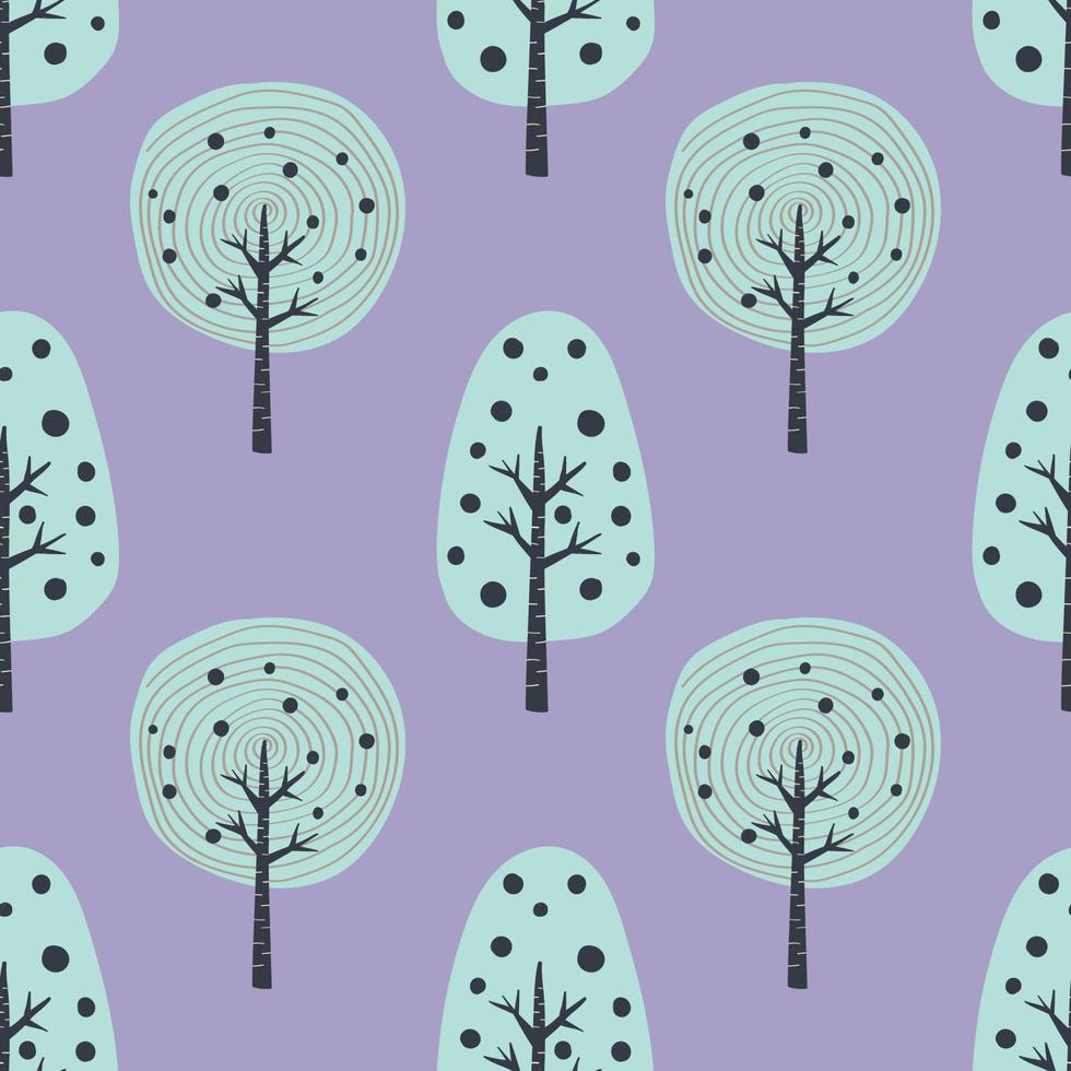 cute colorful trees seamless pattern design for wallpaper vector