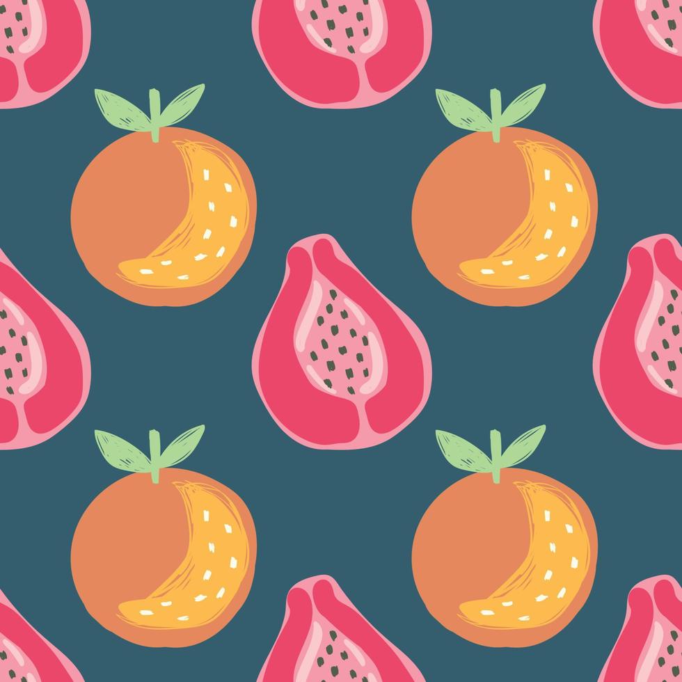 frutas lindas patrón sin costuras frutas coloridas vector diseño