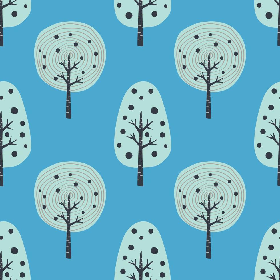 cute colorful trees seamless pattern design for wallpaper vector