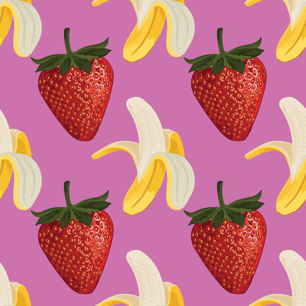 mixed fruits hand draw vegetable seamless pattern design vector