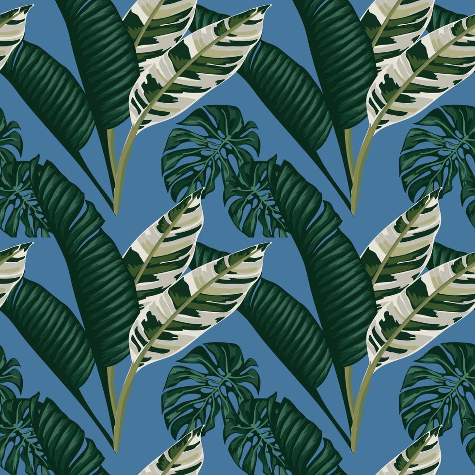 exotic leafs drawing tropical seamless vector