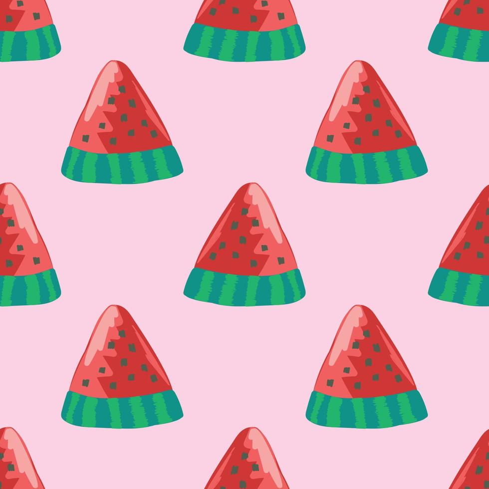 cute hand draw watermelon seamless pattern colorful fruits vector