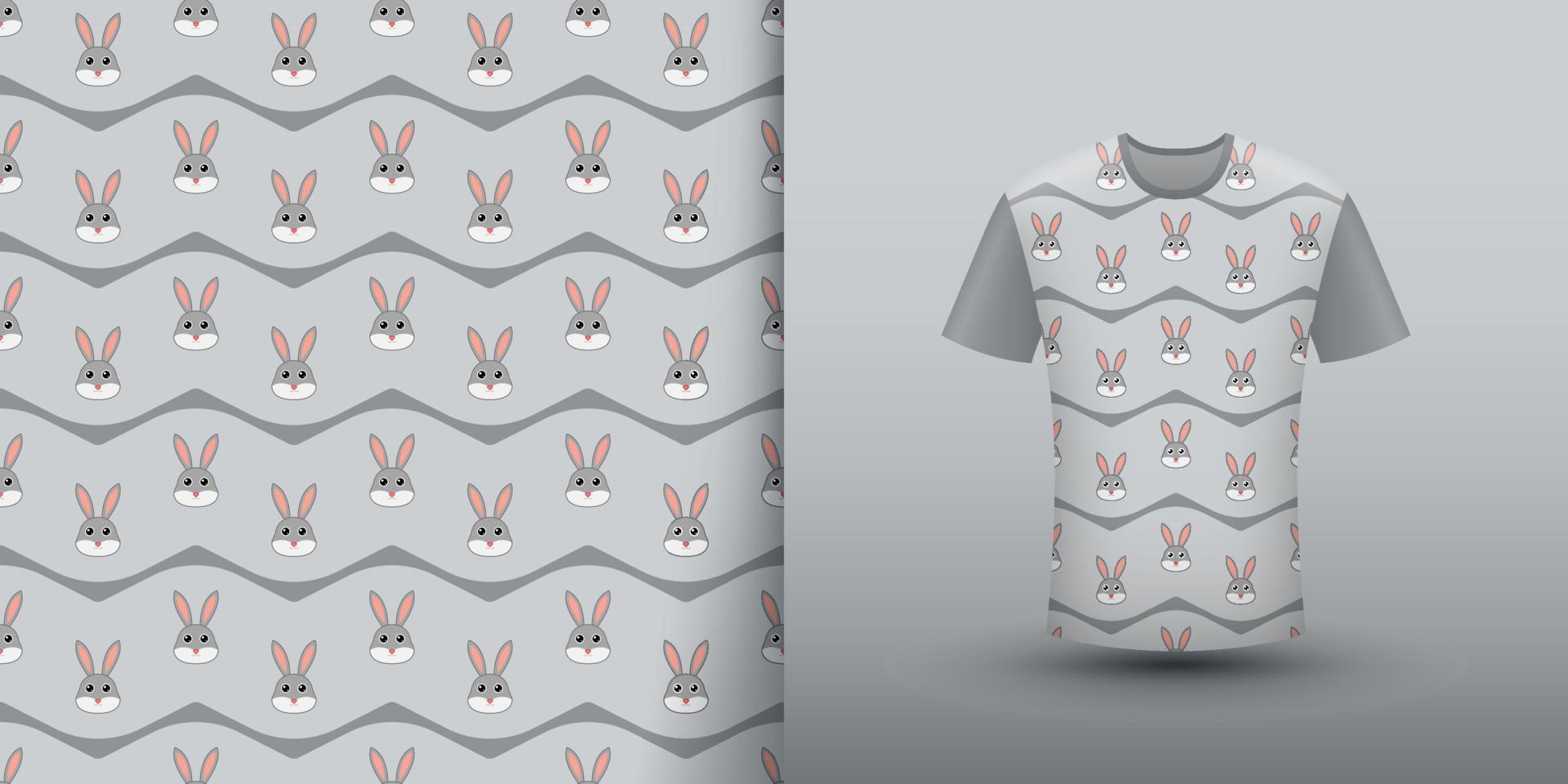 Rabbit seamless pattern with shirt vector