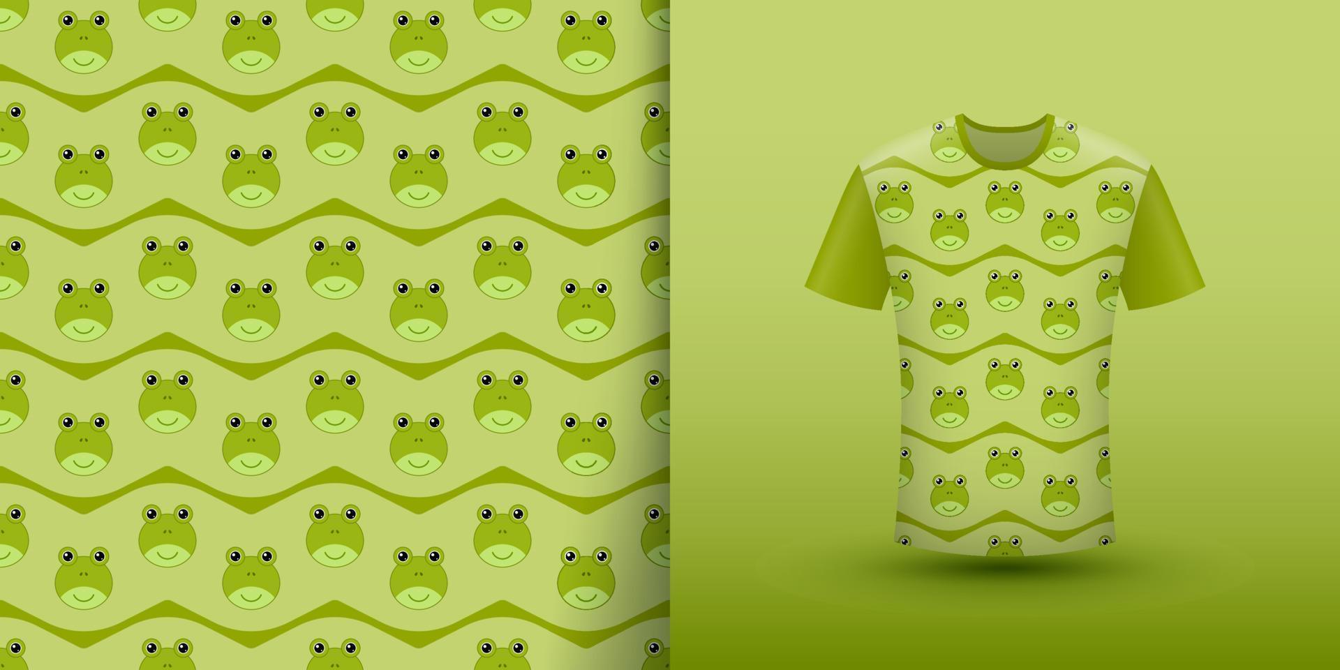 Frog seamless pattern with shirt vector