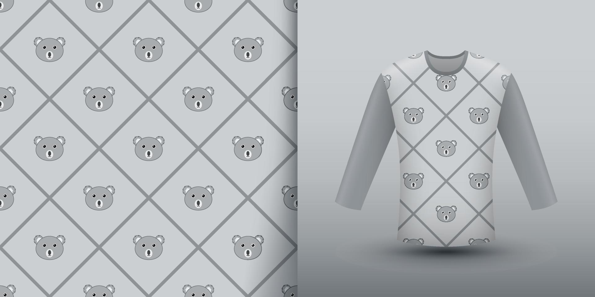 Koala seamless pattern with shirt vector