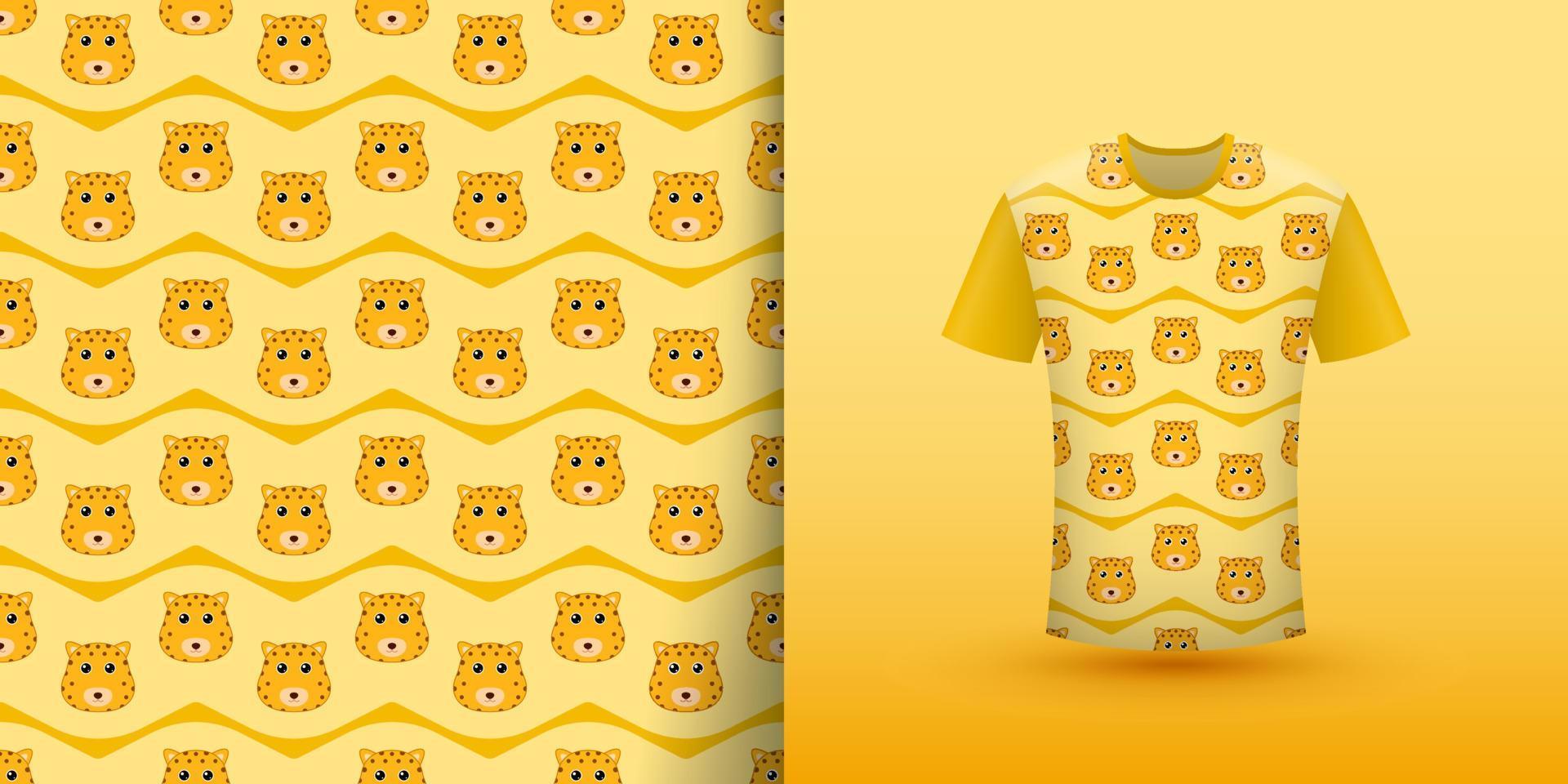 Leopard seamless pattern with shirt vector