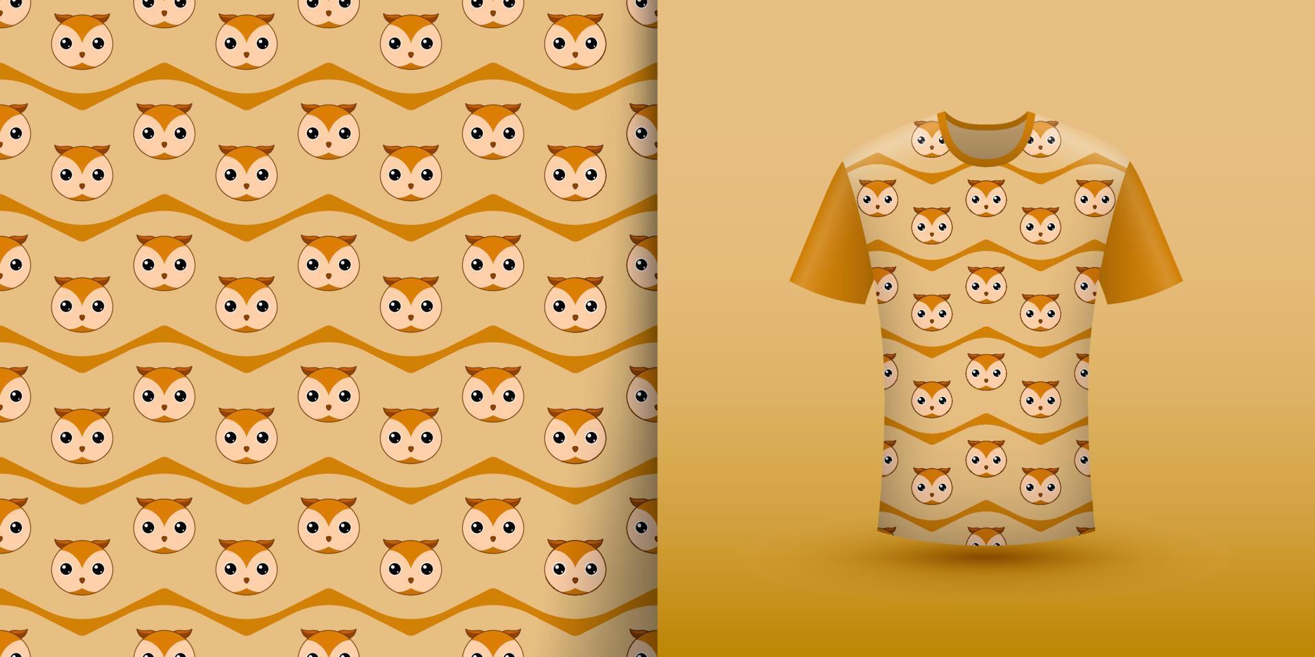 Owl seamless pattern with shirt vector