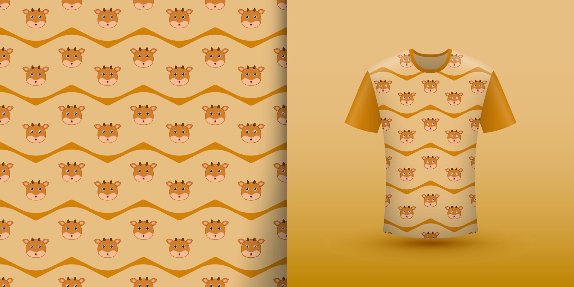 Deer seamless pattern with shirt vector