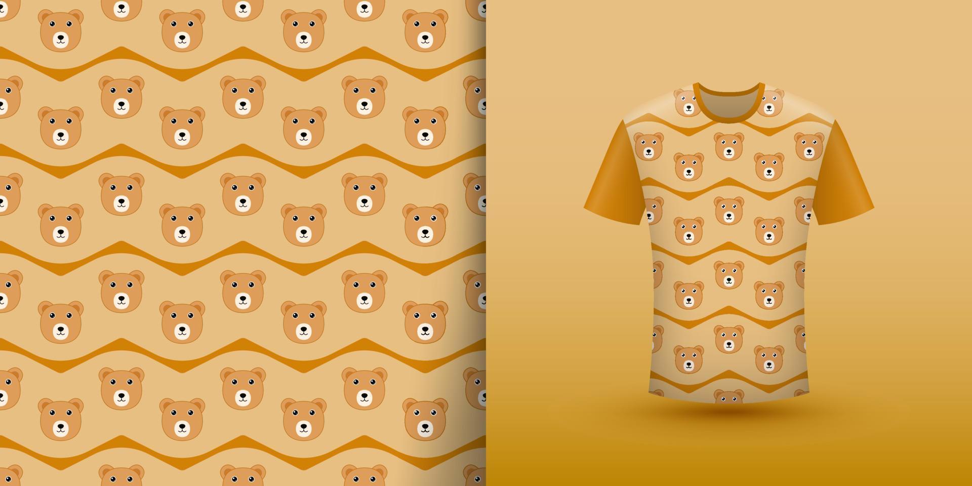 Bear seamless pattern with shirt vector