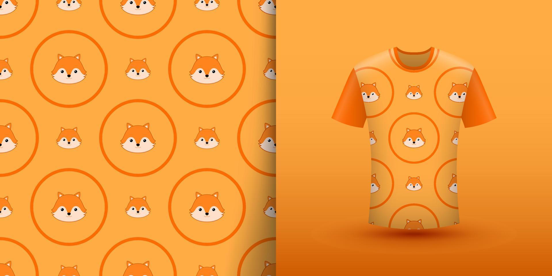 Fox seamless pattern with shirt vector