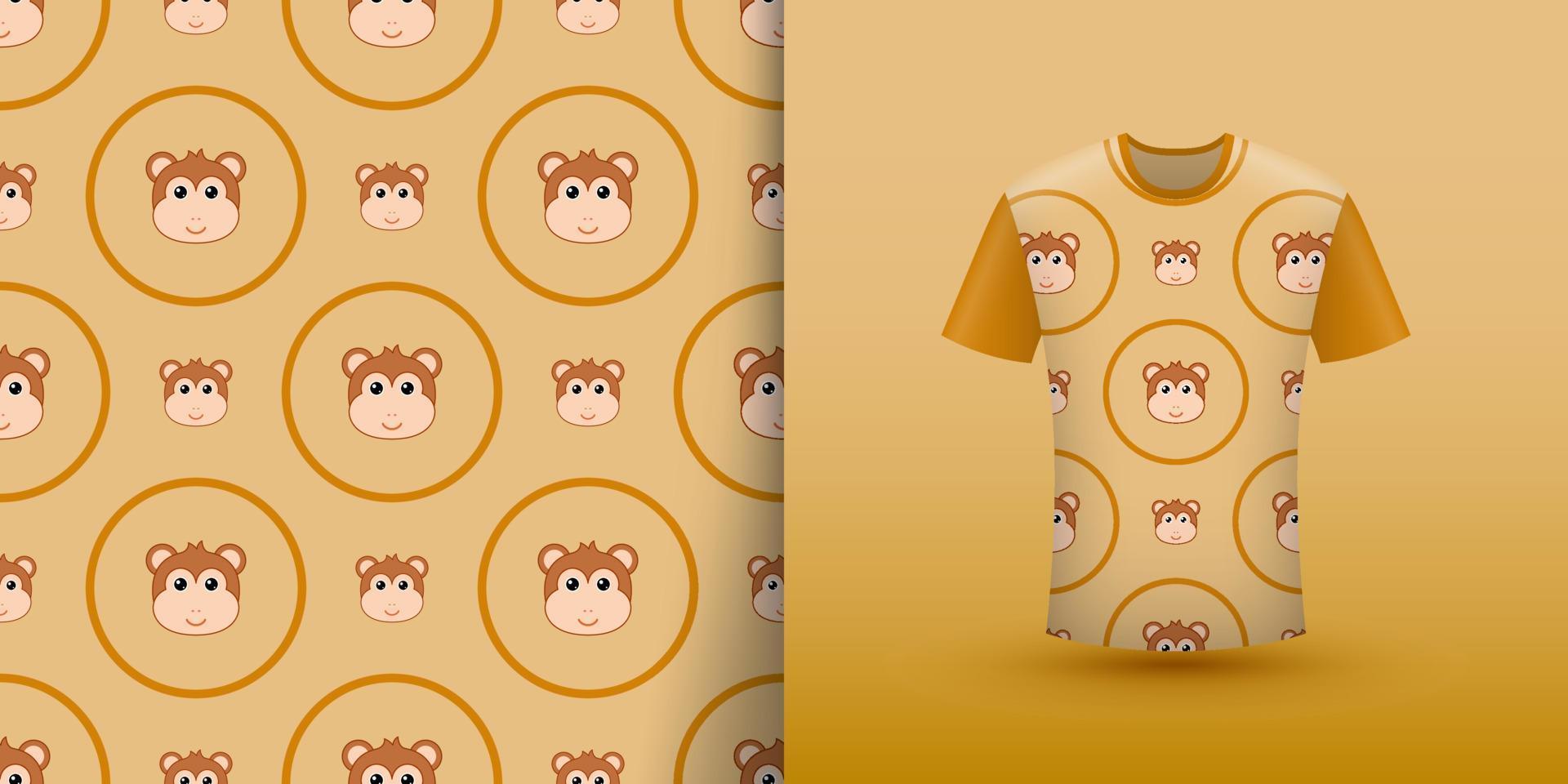 Monkey seamless pattern with shirt vector