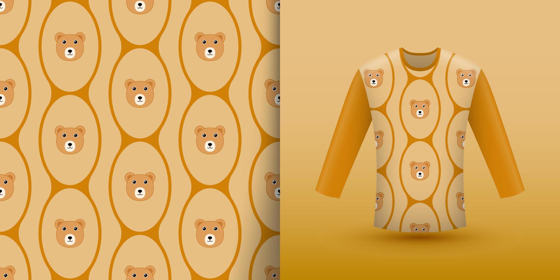 Bear seamless pattern with shirt vector