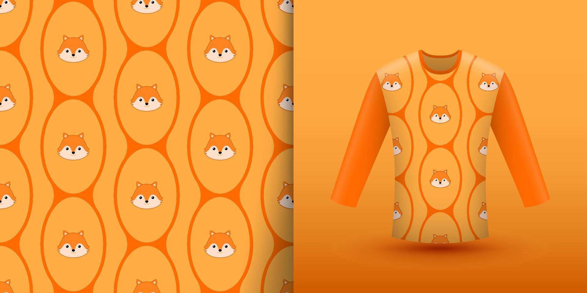 Fox seamless pattern with shirt vector