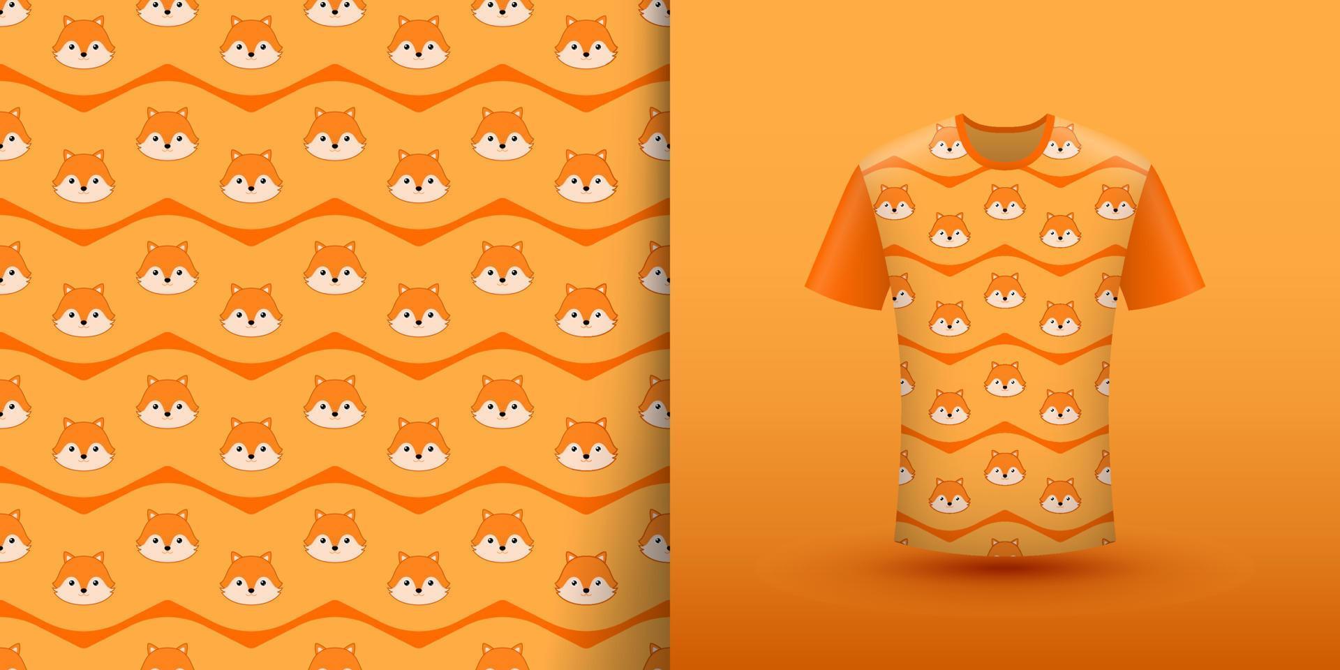Fox seamless pattern with shirt vector