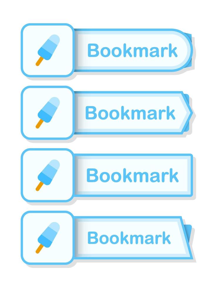Set of colored bookmarks with Ice Cream vector