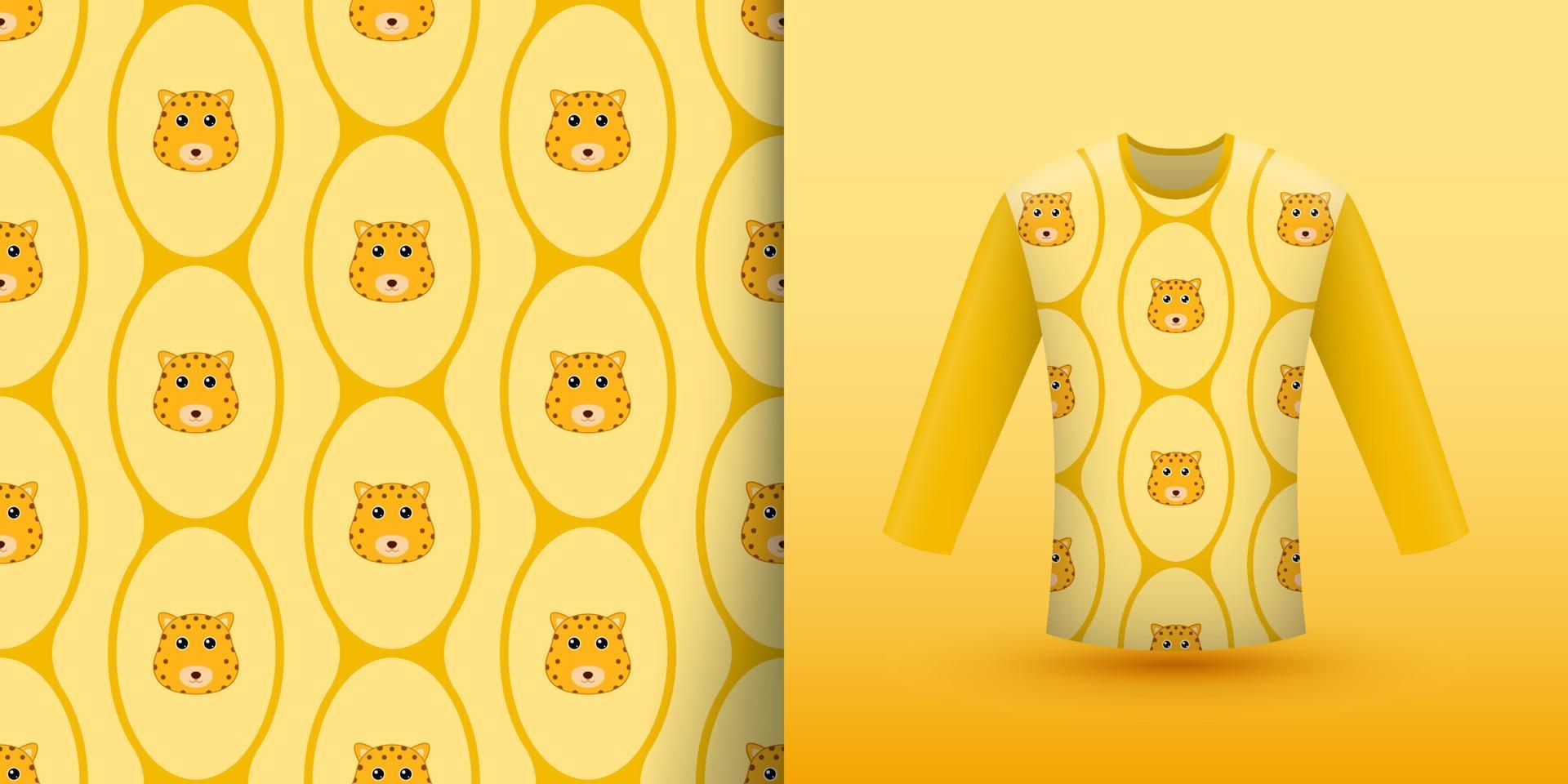 Leopard seamless pattern with shirt vector
