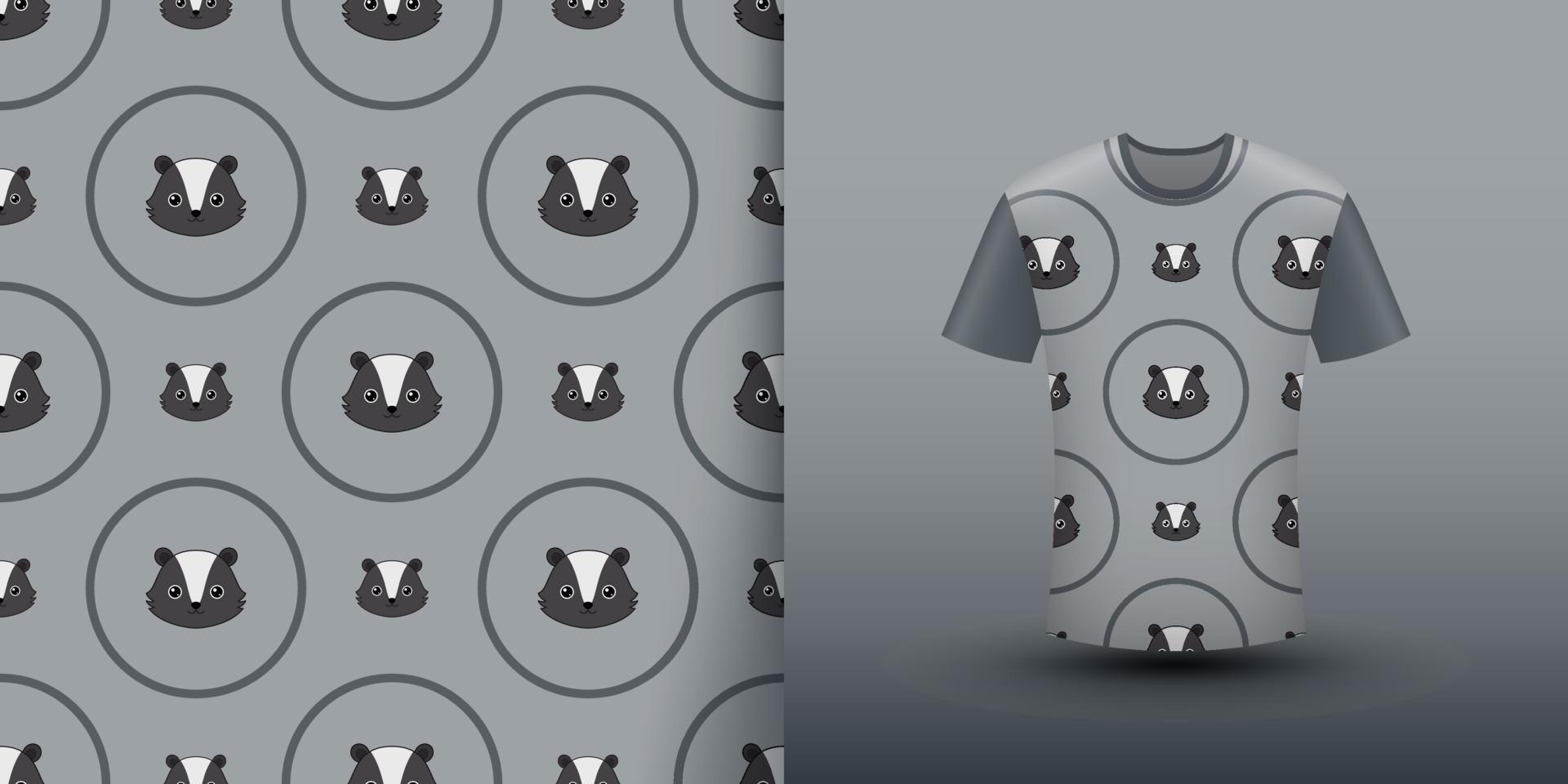 Skunk seamless pattern with shirt vector