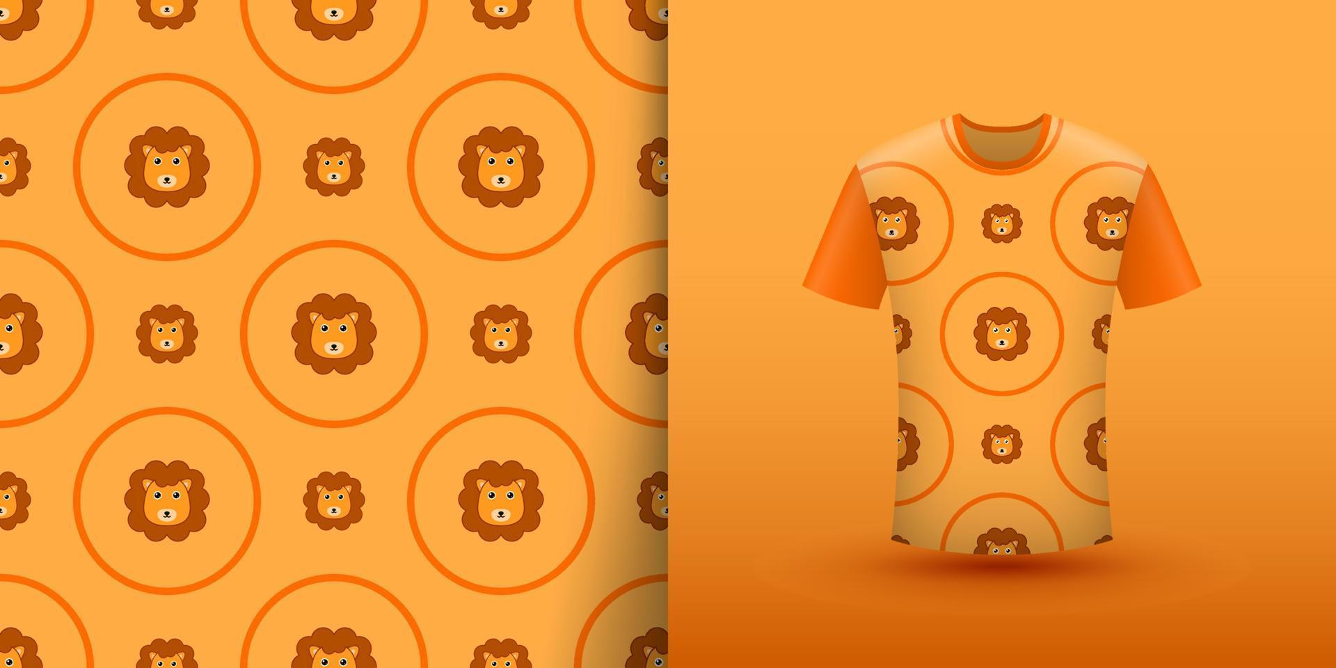 león, seamless, patrón, con, camisa vector